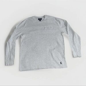Polo Ralph Lauren Embossed Waffle Long Sleeve Crew T-Shirt Gray, Mens L Thermal